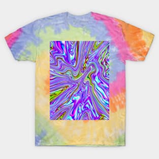 Multicolored Fluid Paint Pour Psychedelic Pattern T-Shirt